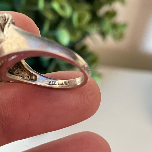 Vintage SA 925 Sterling Silver Amethyst Gemstone Dome Ring Medieval Style SZ 6.5 - Picture 10 of 11